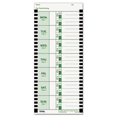 Wkly Attendance Cards,f/Thermal Clock,100/PK, 8-1/2"x3-3/4"