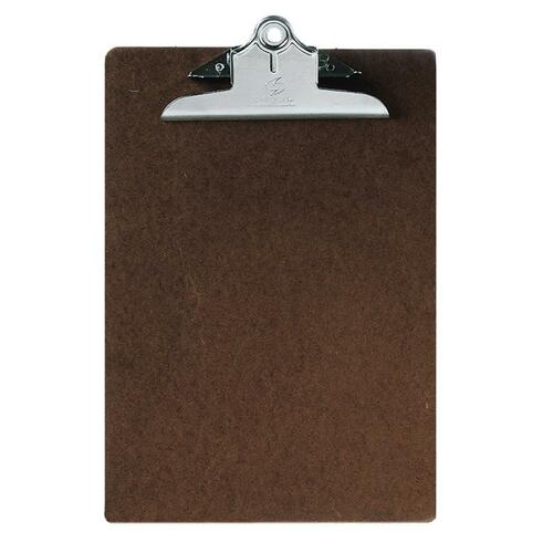 Clipboard With 5-1/2" Metal Clip, 9"x12-1/2", Brown