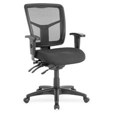 Mid-Back Seat Slider Chair, 25"x25"x40-1/2", Black