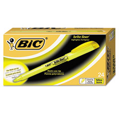 Pocket Highlighter, Chisel Tip, 12BX/CT, Yellow