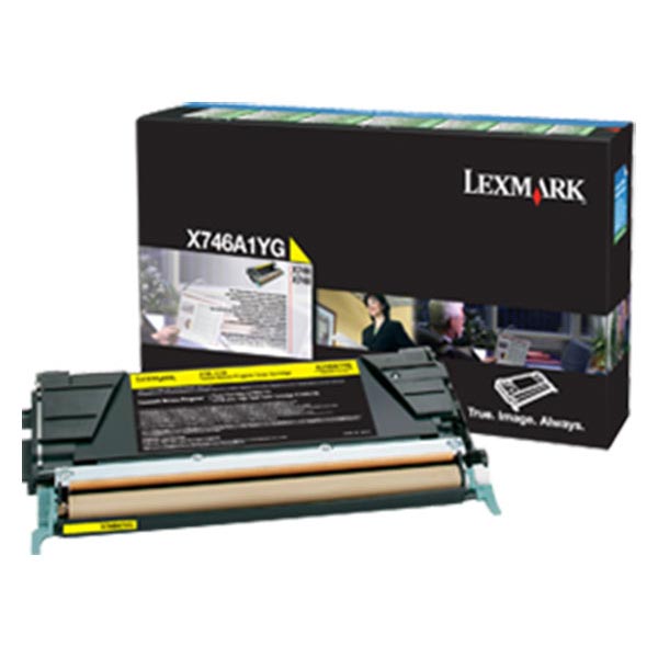 Genuine OEM Lexmark X746A1YG Yellow Return Program Toner (7000 Page Yield)