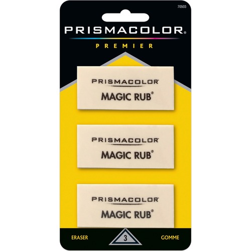 Magic Rub Eraser, 3-1/4"x3/"x6-1/10", 3/PK, White