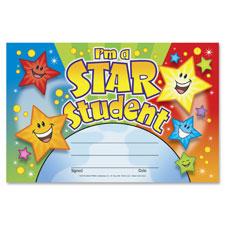 Award, Star Student, 5.5"x8.5", 30/PK, Multi