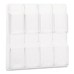 Display Rack, 8 Pamphlet, 20-1/5"x2"x20-1/2", Clear