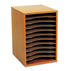 Vertical Wood Organizer, 11Comp, 10-3/4"x12"x16", MOK