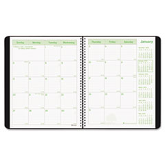 Monthly Planner,14-Months,Dec-Jan, 2PPM,11"x8-1/2",Black
