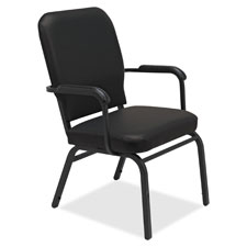 Stack Chair w/Arm, 500lb Cap, 25-1/2"x25"x35-1/2", V/BK