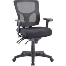 Lorell  Executive Chair, Mid-Back, 26-3/4"x26"x39-3/8", Black