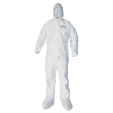 Liquid/Particle Protection Coveralls, Med, 25/CT, White