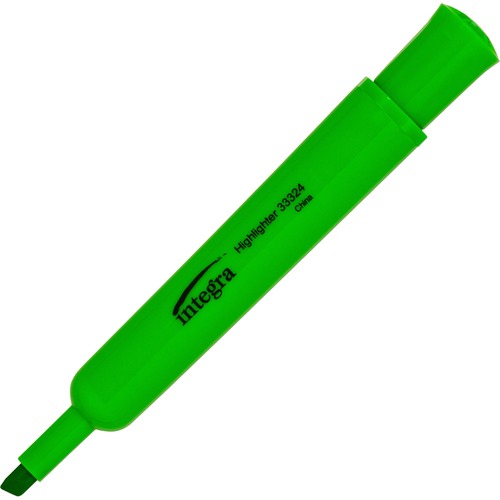 Desk Highlighter, Chisel Tip, 12/PK, Fluorescent Green