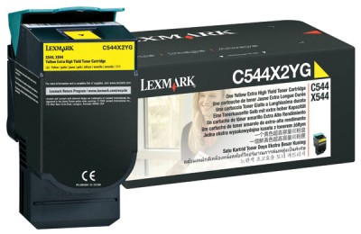 Genuine OEM Lexmark C544X2YG Extra Hi-Yield Yellow Toner Cartridge (4000 page yield)