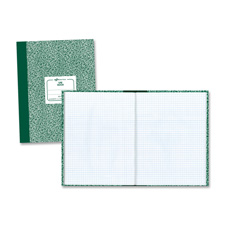 Lab Book,5"x5 Quad,60 Sh,10-1/8"x7-7/8",Green Marble Cover