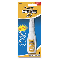 Wite-Out 2 In 1 Correction Fluid, 15ml, White