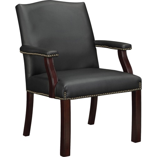 Leather Guest Chair, 25"x27-1/2"x35-3/4", BK