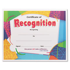 Certificate of Recognition, 8-1/2"x11", Ready to Frame
