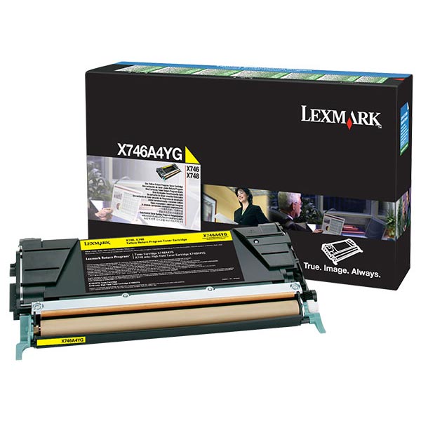 Genuine OEM Lexmark X746A4YG Government Yellow Return Program Toner (TAA Compliant Version of X746A1YG) (7000 Page Yield)