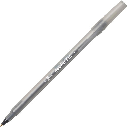 Round Stic Ballpoint Pen,Fine Point,Frost Barrel/BK Ink