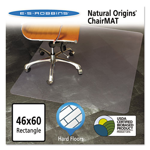 Rectangle Chairmat, 46"x60", Hard Floors, Clear/Vinyl