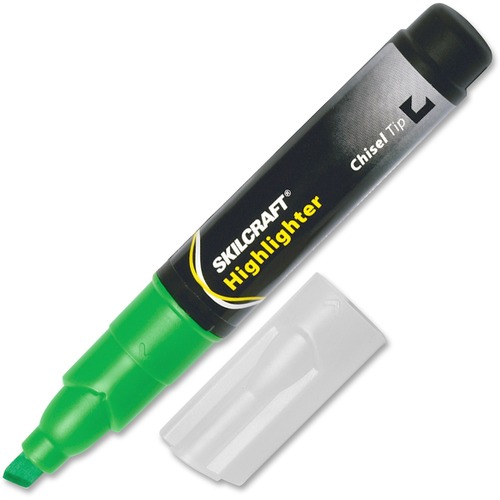 Highlighter Marker,Jumbo,Chisel Tip,12/Box,Fluorescent GN