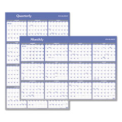 Erasable Wall Calendar,w/Marker,Jan-Dec,2-Sided,36"x24",Blue