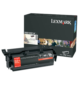 Genuine OEM Lexmark X651H21A High Yield Black Toner Printer Cartridge (25000 page yield)