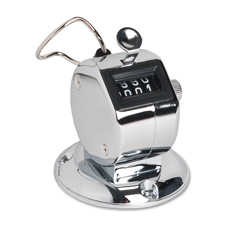 Tally Counter With Base, Silver