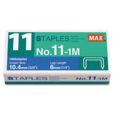 Replace Staples, No. 11-1M, 1/4" Long, 50/Strip, 1000/BX, SR