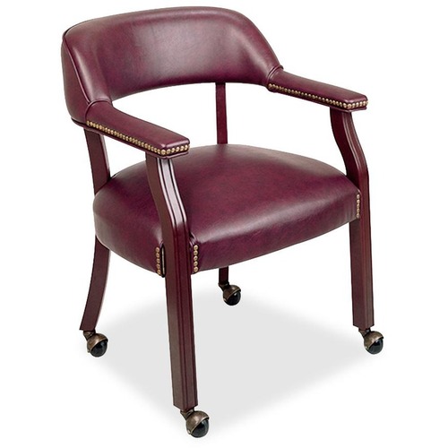 Captain Chair, w/ Casters, 26"x24"x30-3/4", Burgundy