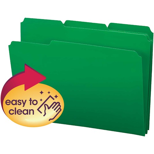 Inn Dura File Folders, 9" High Front, Letter Size, Green