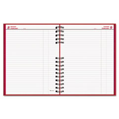 Daily Untimed Planner,Cash Section,Feint Rld,10"x7-7/8",Red