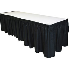 Tableskirt,Soft Linen,Self-adhesive Backing,29"x14',Black