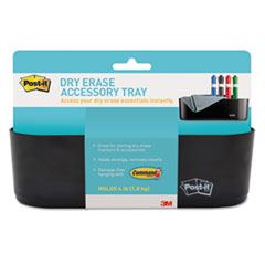 Dry Erase Tray, w/ 4 Command Strips, 3.03"x8.4"x5.2", Black