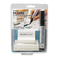 Security Stamp Kit, Large, w/Marker, 1"x2-13/16", Black