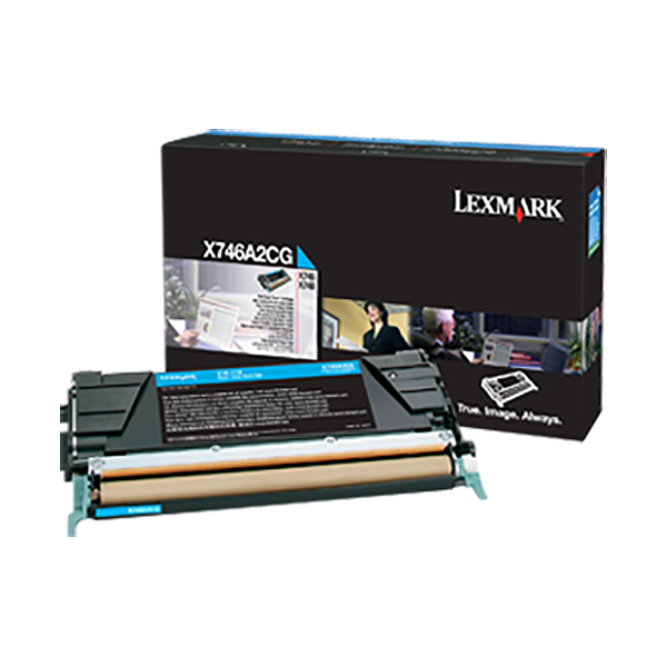 Genuine OEM Lexmark X746A2CG Cyan Toner (7000 Page Yield)