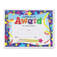 Certificate of Award Star, 8-1/2"x11", Ready to Frame