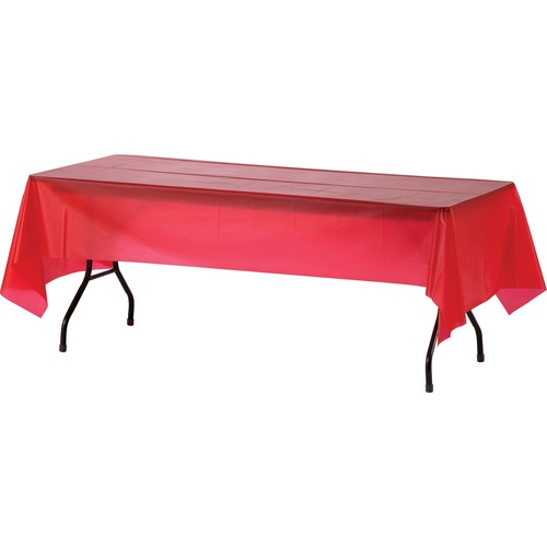 Plastic Tablecover, 54"x108", 6/PK, Red