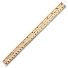 Ruler, 12", 1/16" and mm, Natural Finish, 36/BX, Wood