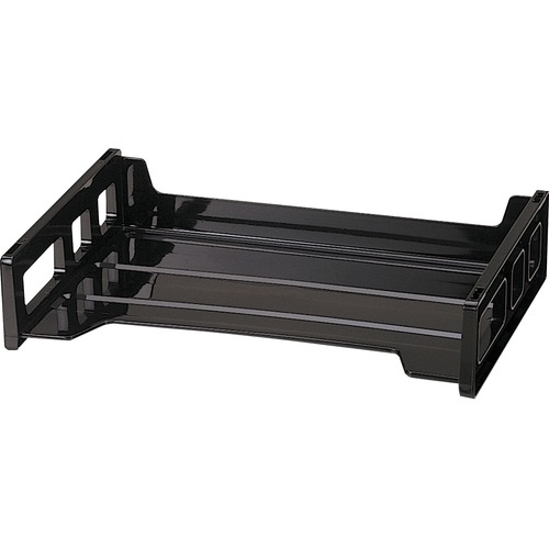 Side Loading Stackable Desk Tray, 13-3/16"x9"x2-3/4", BK