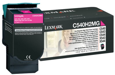 Genuine OEM Lexmark C540H2MG High Yield Magenta Toner Cartridge (2500 page yield)