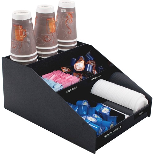 Condiment Organizer, 9 Compartments, 12"x16"x7-1/2", BK