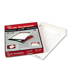 Tyvek Open-End Envelope, Plain, 10"x13", 50/BX, White