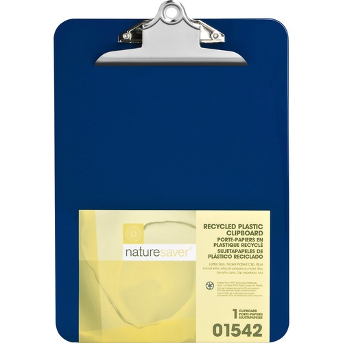 Plastic Clipboard, Recycled, 1" Cap, 9"x12", Blue