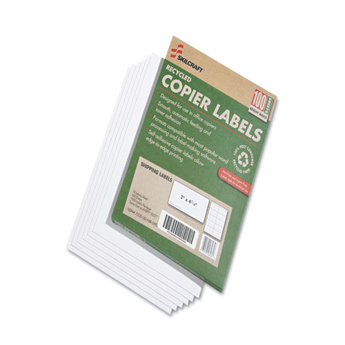 Recycled Copier Labels, Shipping, 2"x4-1/4", 100 Shts, WE
