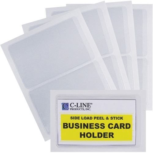 Business Card Holders,Side Ld,Self-Adhsv,2"x3-1/2",10/PK,CL