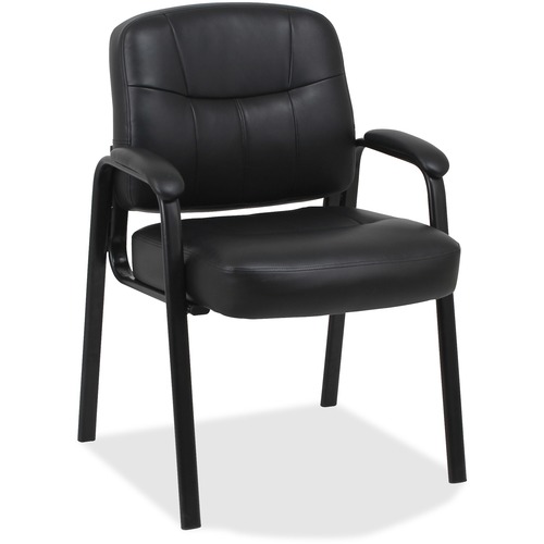 Guest Chair, 26"x28"x35-1/2", Black Leather