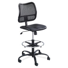 Ext Height Mesh Chair, 25"x25"x39-1/2"-49-1/2", Black Vinyl