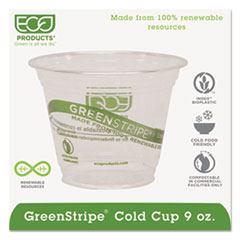 Cold Cup, GreenStripe, 9oz, 1000/CT, Clear