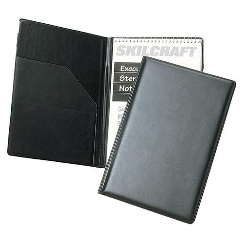 Steno Pad Holder,f/6"x9" 80-pg. Notebook,Foam-Padded,Black
