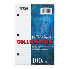 Filler Pages, 8.5", College Rule, 20lb, 100 SH/PK, White