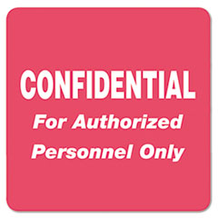 Confidential Label, Personnel Only, 2"x2", 500/RL,RD